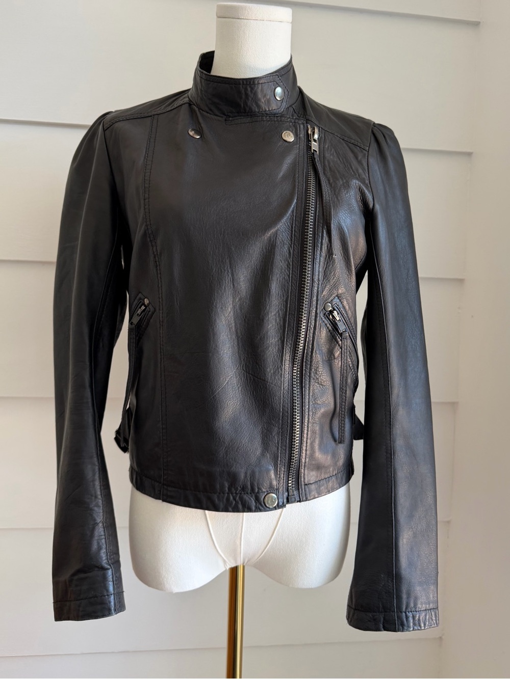 IRO Black Leather Jacket Lightweight size 1/ S